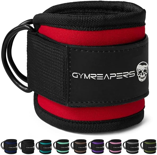 Gymreapers Ankle Straps For Cable Machine Kickbacks, Glute Workouts, Lower Body Exercises - Adjustable Leg Straps with Neoprene Padding