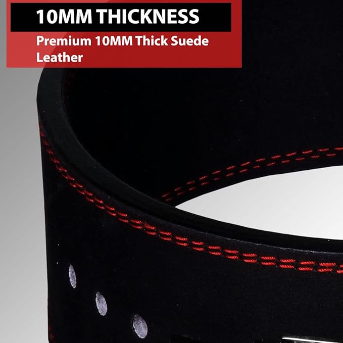 IBRO Powerlifting Lever Gym Belt – Power 8MM, 10MM or 13MM Extreme Heavy Duty Genuine Leather Belts - Squats Deadlifts Bodybuilding Weight Lifting IPF Power Lifting Strongman for Men