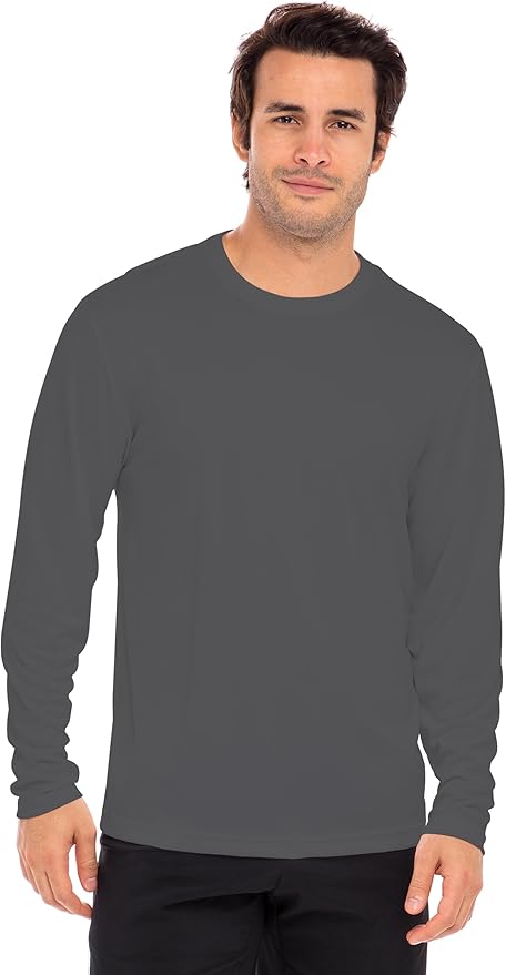 Men's Long Sleeve Moisture Wicking Athletic Shirts, Dry Fit Long Sleeve UV Protection Shirts Men for Workout, Running, Hiking