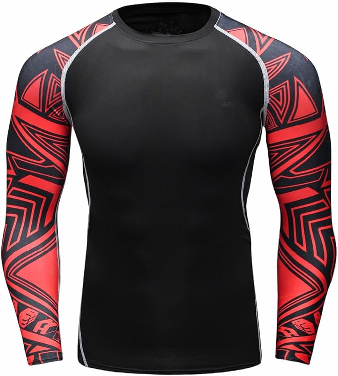 Men's Soft Slim Long Sleeve Dry-Fit Compression Gym Trainning Shirt