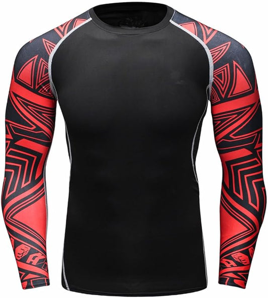Men's Soft Slim Long Sleeve Dry-Fit Compression Gym Trainning Shirt
