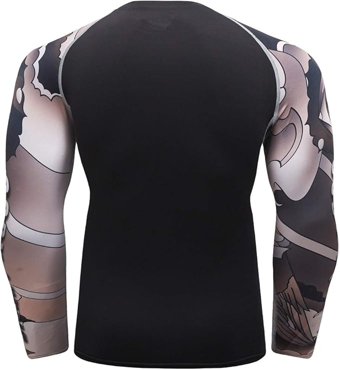 Men's Soft Fit Long Sleeve Workout Rashguard Cool Dry Compression Fitness Shirt