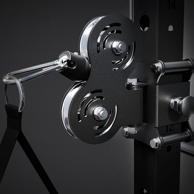 RitFit M2 Smith Machine with with Cable Crossover System, 3D Functional Trainer & Power Cage, 16 Adjustment Holes, 6 Storage Pegs for Full-Body Home Gym