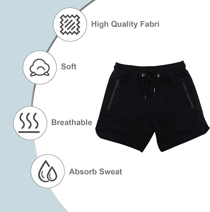 PIDOGYM Men's 5" Gym Workout Shorts,Fitted Jogging Short Pants for Bodybuilding Running Training with Zipper Pockets