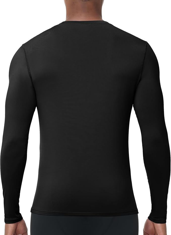 Men's Thermal Compression Shirts, Long Sleeve Fleece Lined Base Layer, Cold Weather Gear Athletic Undershirt Top