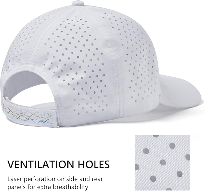 UPF 50+ Performance Water Resistant Baseball Cap Lightweight Breathable Hat Golf Running Boat Hiking for Men Women