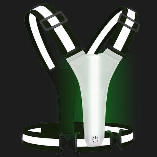 LED Reflective Vest Running Gear, 5 Colors Lights Up Running Vest for Night Walking Cycling Jogging, Adjustable Size for Men Women Kids, Rechargeable and High Visible