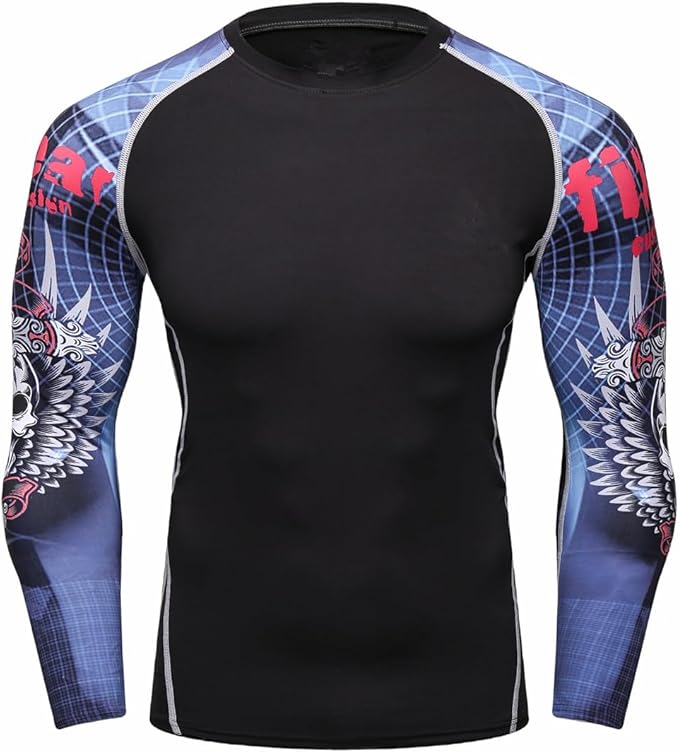 Men's Soft Slim Long Sleeve Dry-Fit Compression Gym Trainning Shirt
