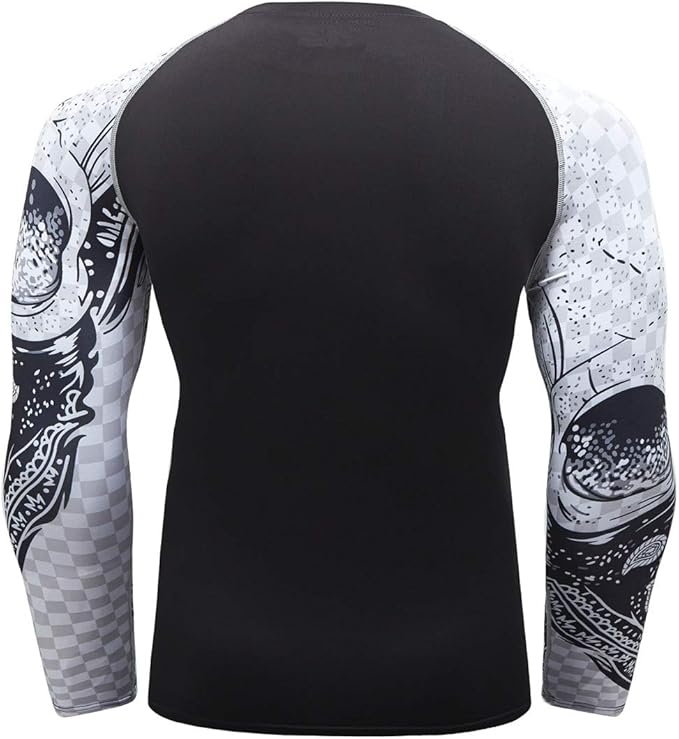 Men's Soft Fit Long Sleeve Workout Rashguard Cool Dry Compression Fitness Shirt