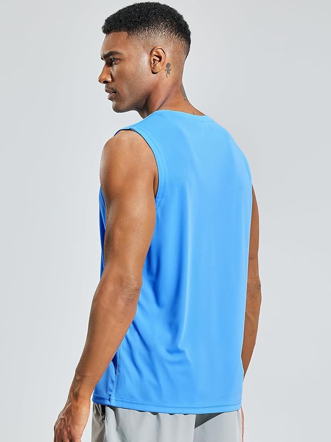 MIER Men's Workout Tank Tops UPF 50+ Swim Shirts Quick Dry Running Sleeveless UV Protection Muscle Tees