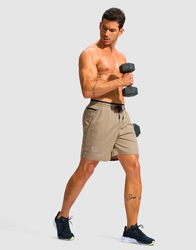 G Gradual Men's Running Athletic Shorts with Zipper Pocket 5"/ 7" Lightweight Quick Dry Gym Workout Shorts for Tennis Active