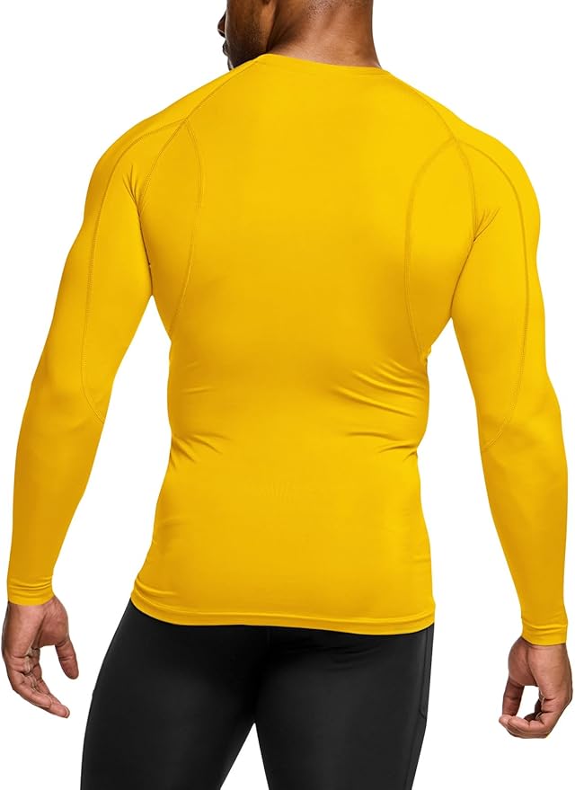 TSLA Men's UPF 50+ Compression Shirts, Cool Dry Long Sleeve Athletic Tops, Sports Baselayer Workout Shirt