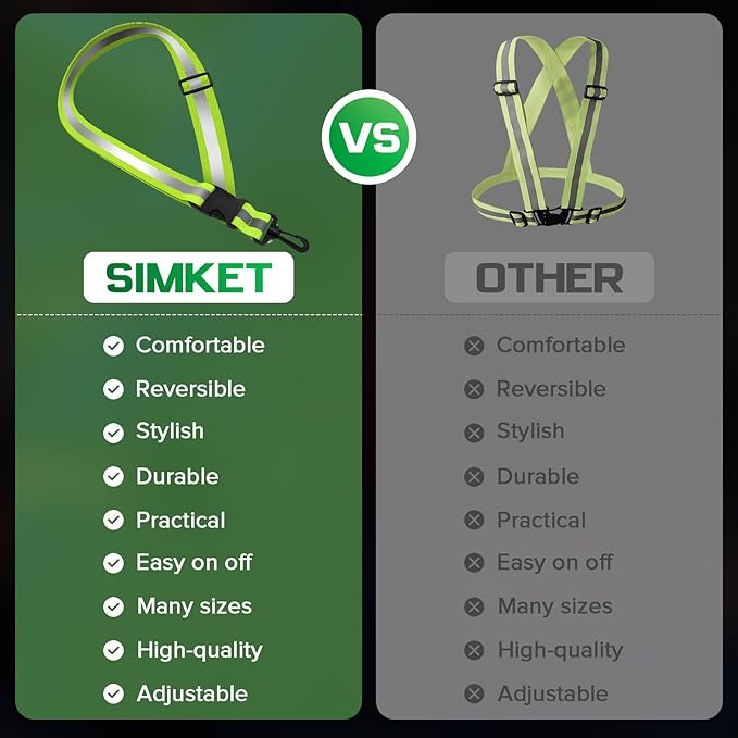 Reflective Sash for Walking at Night, High Visibility Reflective Running Gear Night Walking Safety Gear for Men Women Kids, Reflective Sash with 2 Pcs Reflective Armbands for Running Walking