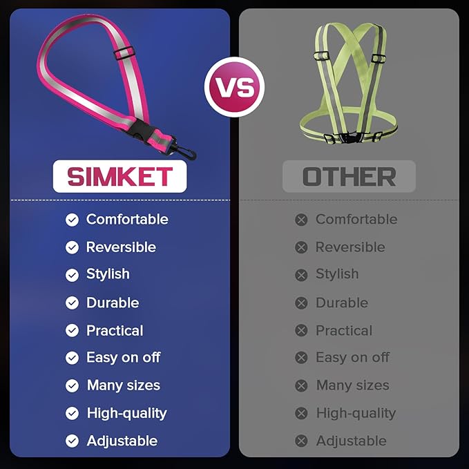 Reflective Sash for Walking at Night, High Visibility Reflective Running Gear Night Walking Safety Gear for Men Women Kids, Reflective Sash with 2 Pcs Reflective Armbands for Running Walking