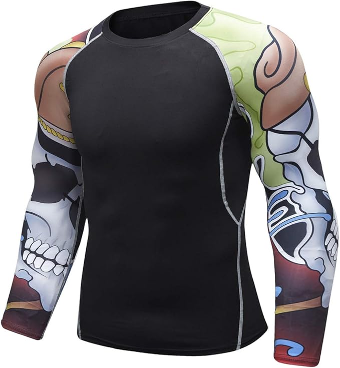 Men's Soft Fit Long Sleeve Workout Rashguard Cool Dry Compression Fitness Shirt