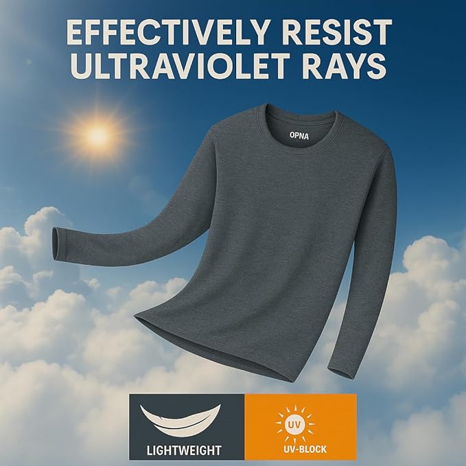 Men's Long Sleeve Moisture Wicking Athletic Shirts, Dry Fit Long Sleeve UV Protection Shirts Men for Workout, Running, Hiking