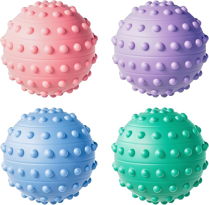 Spiky Massage Balls for Feet,4 Pcs 1.9'' Hard Lacrosse Ball Deep Tissue Recovery Tool,Trigger Point Ball for Myofascial Release & Trigger Point Therapy (Mixed)