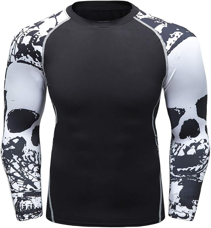 Men's Soft Fit Long Sleeve Workout Rashguard Cool Dry Compression Fitness Shirt