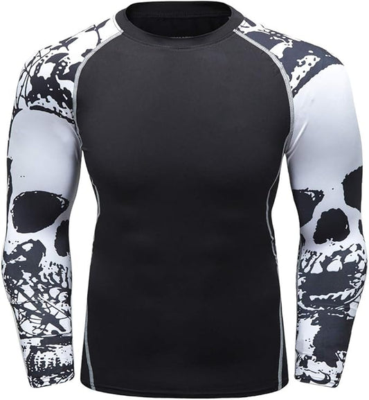 Men's Soft Fit Long Sleeve Workout Rashguard Cool Dry Compression Fitness Shirt