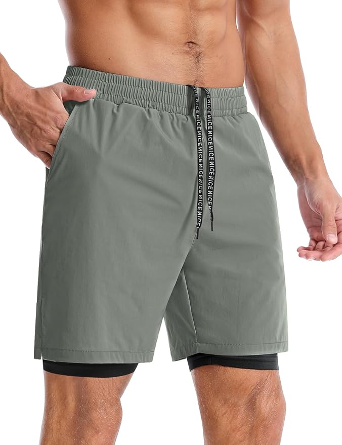 Aolesy Men's 5''/7'' Running Shorts Quick Dry Workout Gym Shorts with Pockets, Tennis Training Athletic（Linerless & Liner）