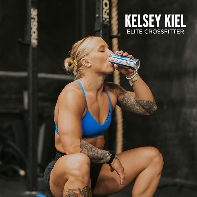 FITAID ENERGY, 200mg Natural Caffeine, Keto, Blackberry Pineapple, Omega-3s, 15 calories, Paleo, Vegan & Gluten-Free, No Artificial Sweeteners, 12-oz. cans (Pack of 12)