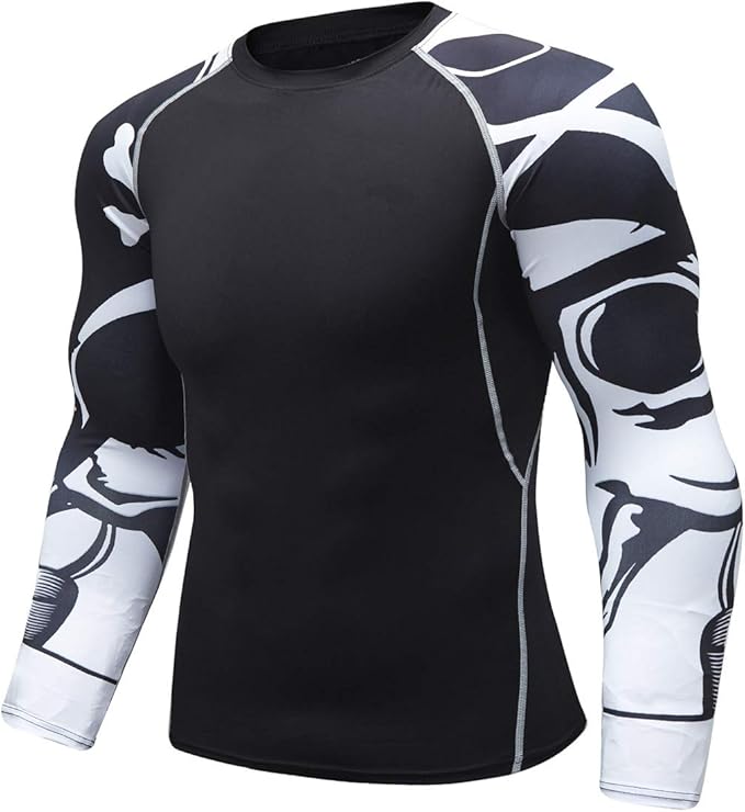 Men's Soft Fit Long Sleeve Workout Rashguard Cool Dry Compression Fitness Shirt