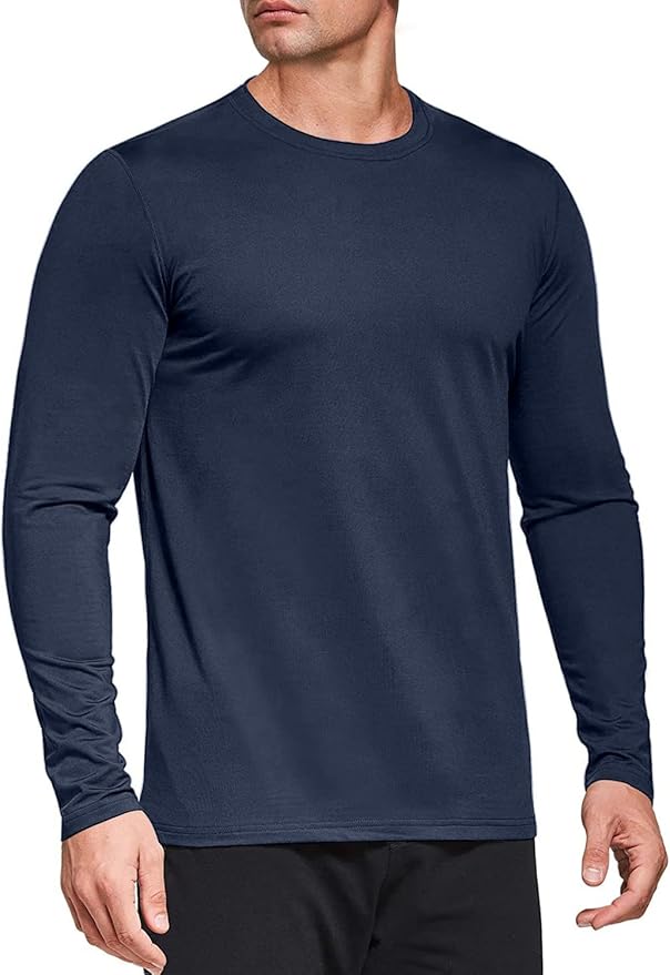 Men's 1, 3 or 5 Pack Performance Long Sleeve T-Shirts, UPF 50+ Sun Protection Shirts, Athletic Gym Workout Shirts for Running