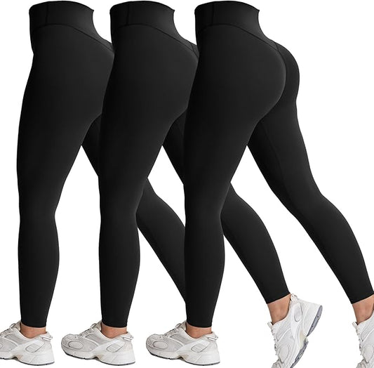Aoxjox High Waisted Workout Leggings for Women Tummy Control Buttery Soft Yoga Metamorph Deep V Pants 26"