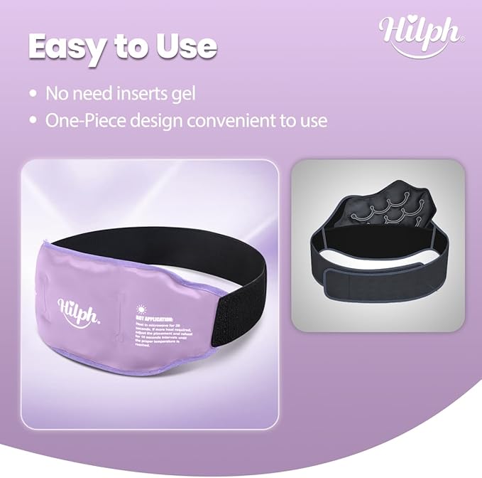 Hilph Low Back Ice Pack Wrap for Pain Relief, Reusable Ice Pack Belt Hot Cold Therapy for Low Back Pain, Lumbar Surgery, Sciatic Nerve, Coccyx, Tailbone Pain (Purple)