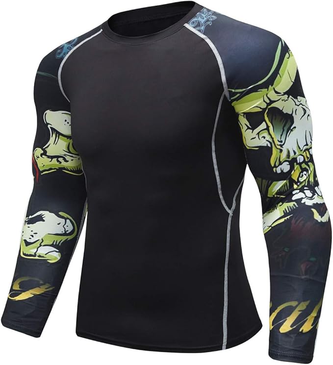 Men's Soft Fit Long Sleeve Workout Rashguard Cool Dry Compression Fitness Shirt