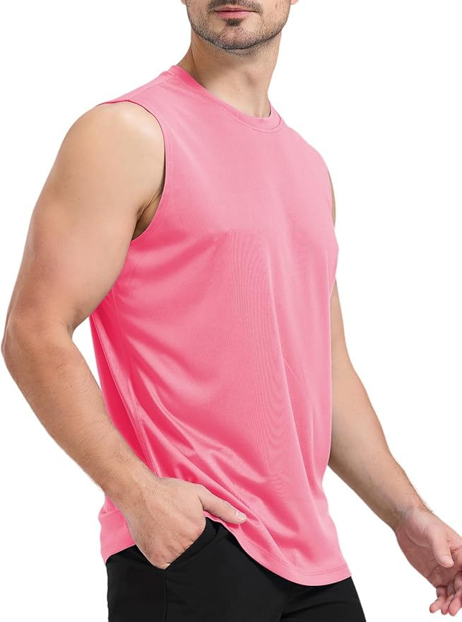 Men's Sleeveless UPF 50+ Swim Shirts Quick Dry Workout Tank Top UV Protection Running Gym Muscle T Shirts