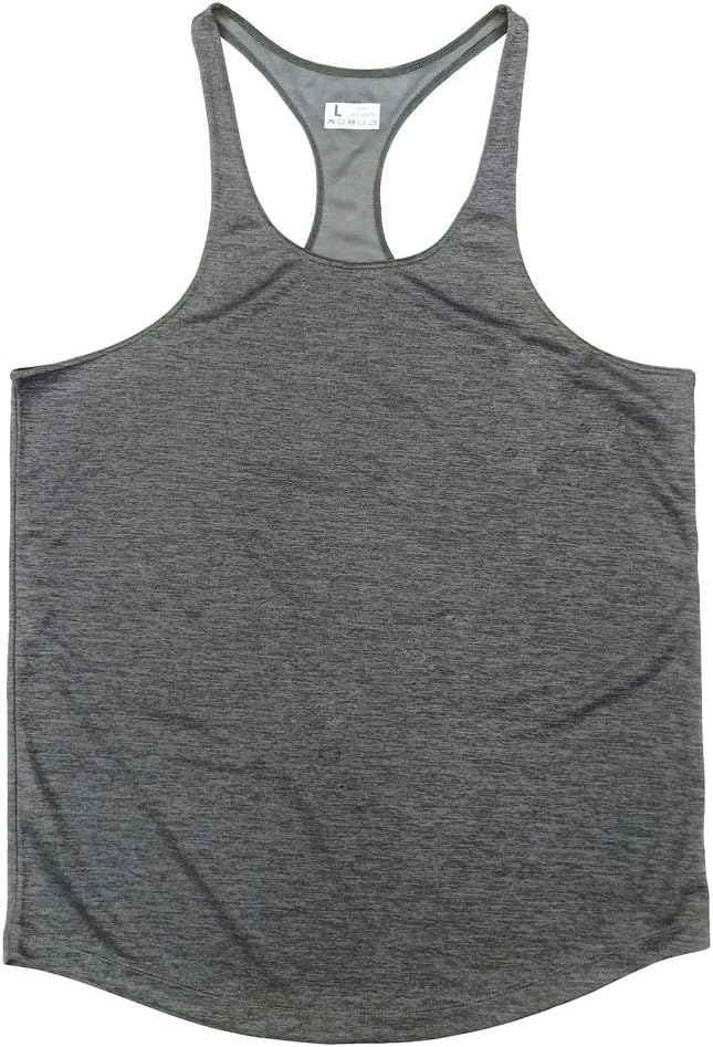 Muscle Cmdr Men's Bodybuilding Stringer Tank Tops Y-Back Gym Fitness Workout Training Running T-Shirts Athletic Quick Dry Top