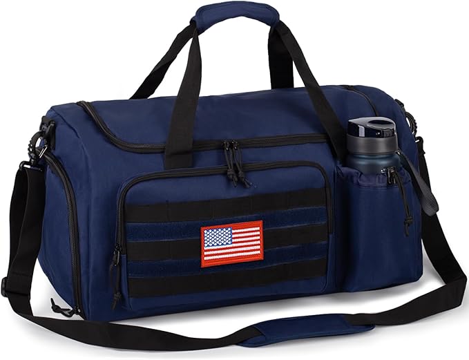 Tactical Gym Bag for Men, 40L Large Capacity Duffle Bags with Shoes Compartment, Sports Bag with wet compartment, Multi-functional Weekend Bags Suitable for Travel, Camping,hiking