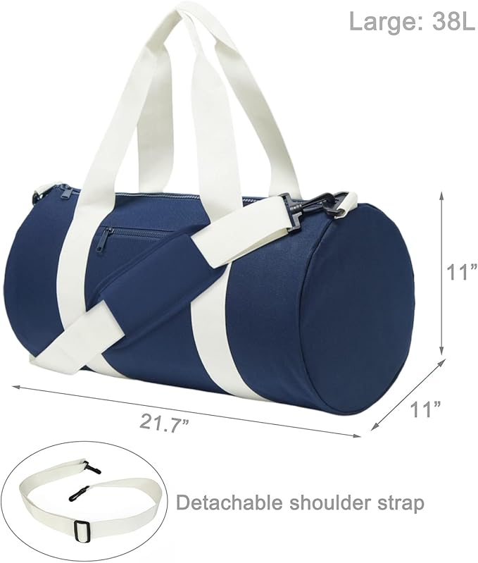 Small Gym Bag Duffel Bag for Women Men Fitness Sports Bag Workout Adjustable Detachable Shoulder Strap Lightweight Carry on Travel Duffle Bag