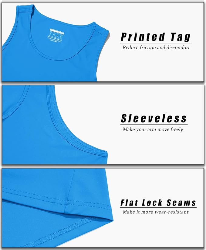 MAGCOMSEN Mens Workout Tank Tops Undershirt Cotton Muscle Athletic Sleeveless Shirts for Gym