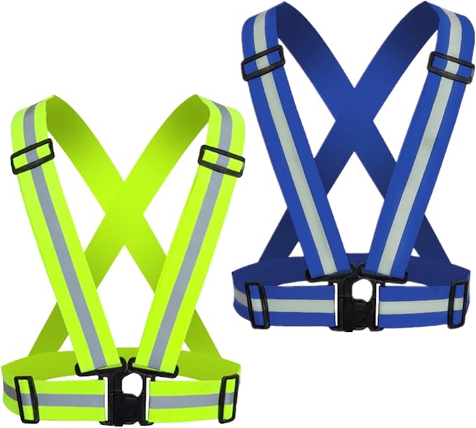 Reflective Running Vest 2-10 Pack, High Visibility Reflective Gear Night Cycling Safety Vest Strap for Men Women Kids