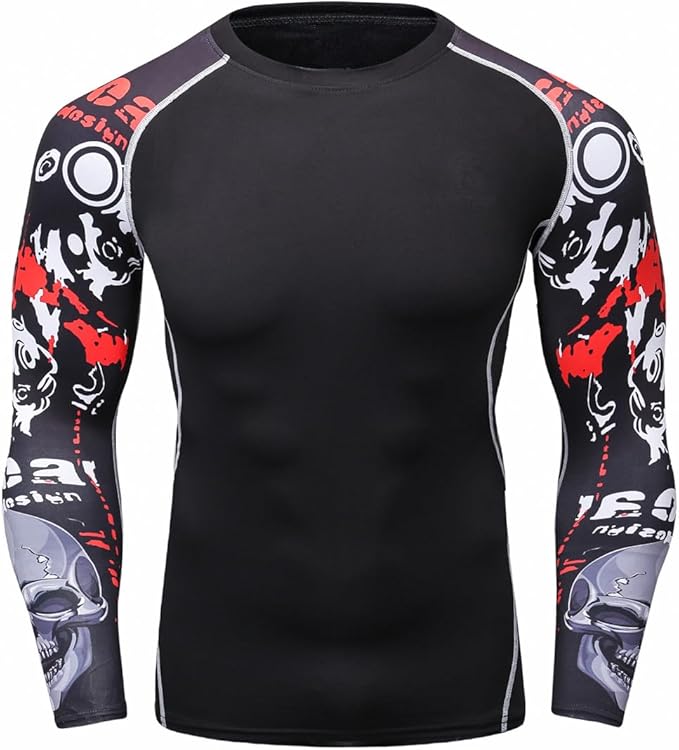 Men's Soft Slim Long Sleeve Dry-Fit Compression Gym Trainning Shirt