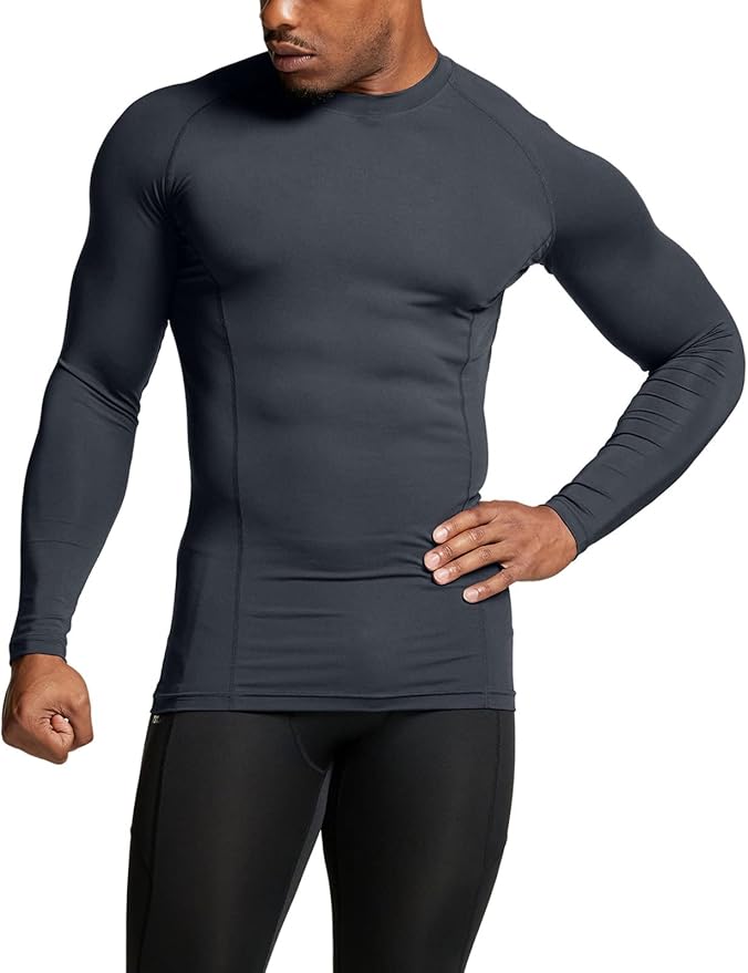 ATHLIO Men's UPF 50+ Long Sleeve Compression Shirts, Water Sports Rash Guard Base Layer, Athletic Workout Shirt