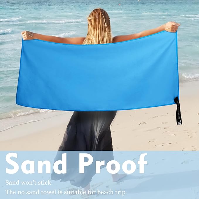 Microfiber Travel Towel, Soft Lightweight Quick Dry Towel, Super Absorbent Compact Travel & Sports & Beach Towels for Camping, Backpack, Gym, Swimming, Yoga, Hiking (XL:30"×60" -Blue)