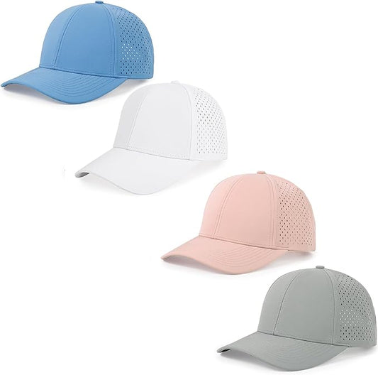 Quick Dry Baseball Cap Curved Brim Snapback Hat Laser Cut Mesh Ball Cap Golf Ball Cap for Men Women