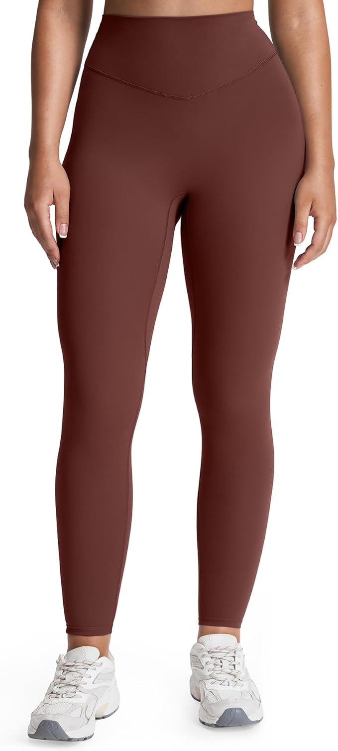 Aoxjox High Waisted Workout Leggings for Women Tummy Control Buttery Soft Yoga Metamorph Deep V Pants 26"