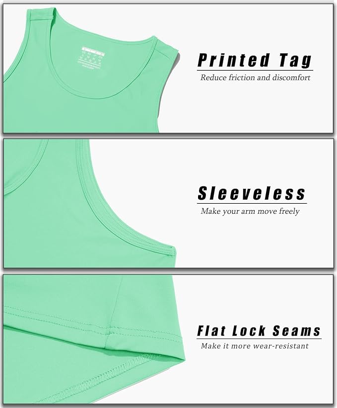 MAGCOMSEN Men's UPF 50+ Tank Top Quick Dry Summer Workout Muscle Sleeveless Shirts for Swim Beach Bodybuilding