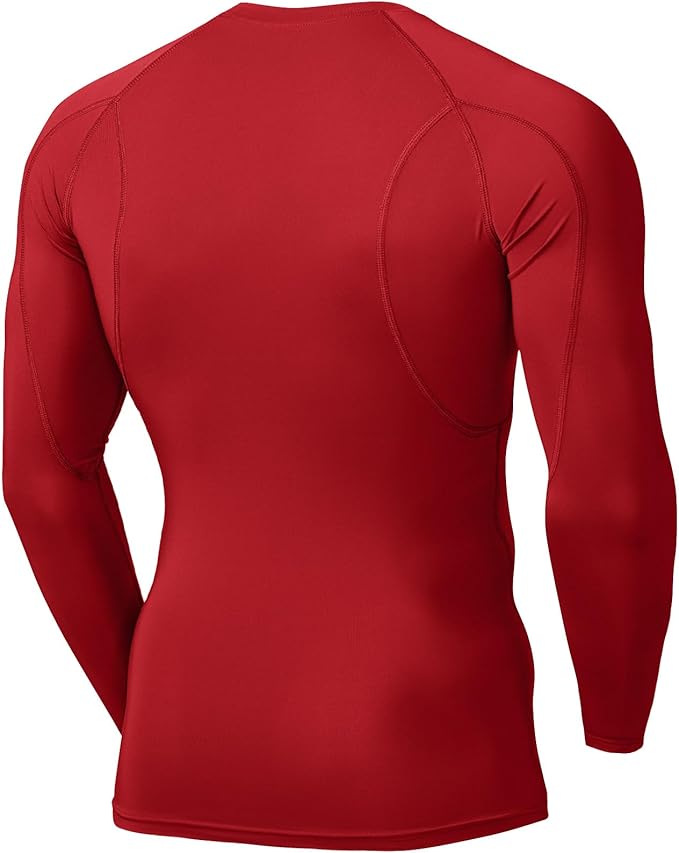 TSLA Men's UPF 50+ Compression Shirts, Cool Dry Long Sleeve Athletic Tops, Sports Baselayer Workout Shirt