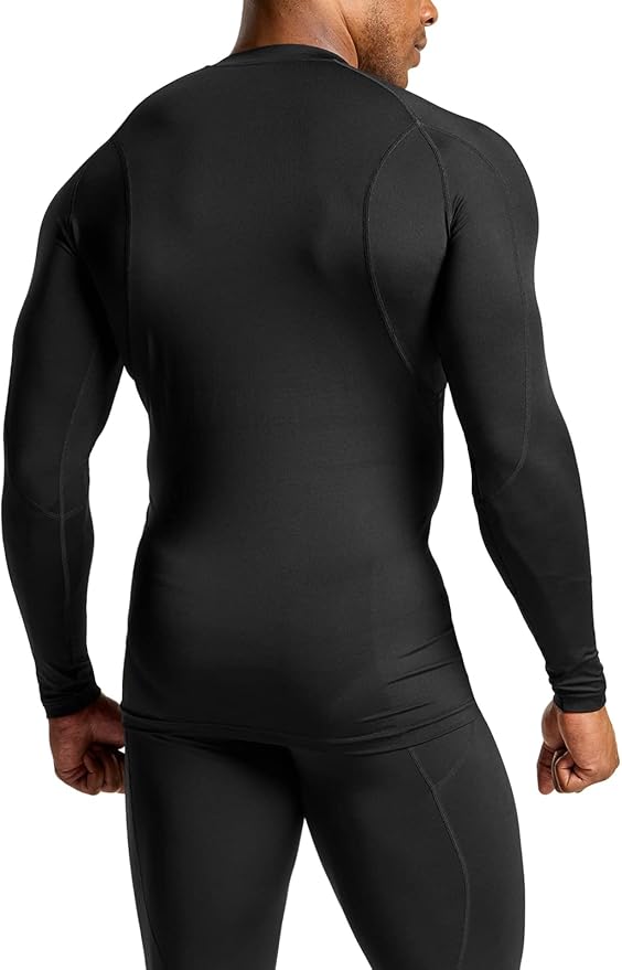 TSLA Men's UPF 50+ Compression Shirts, Cool Dry Long Sleeve Athletic Tops, Sports Baselayer Workout Shirt