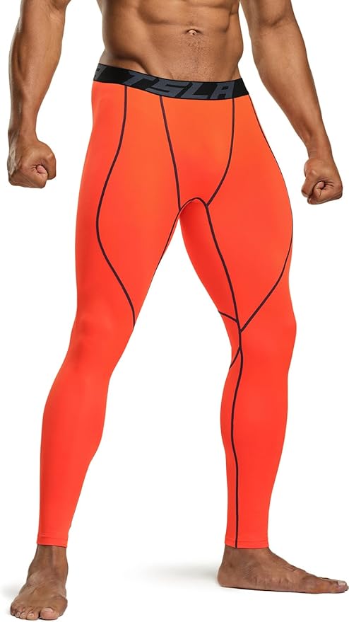 TSLA Men's Thermal Compression Pants, Athletic Sports Leggings & Running Tights, Wintergear Base Layer Bottoms