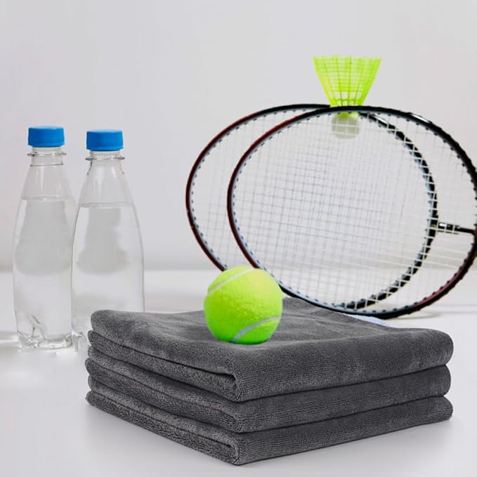 SINLAND Microfiber Gym Towels Sports Fitness Workout Sweat Towel Super Soft and Absorbent 3 Pack 16 Inch X 32 Inch