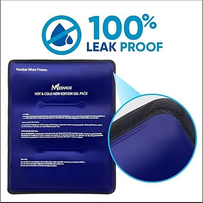 Medvice Ice Pack for Injuries Reusable - for Hip, Shoulder, Knee, Back - Hot & Cold Compress for Pain, Swelling, Bruises, Surgery - Large - 11.5"x14.25"