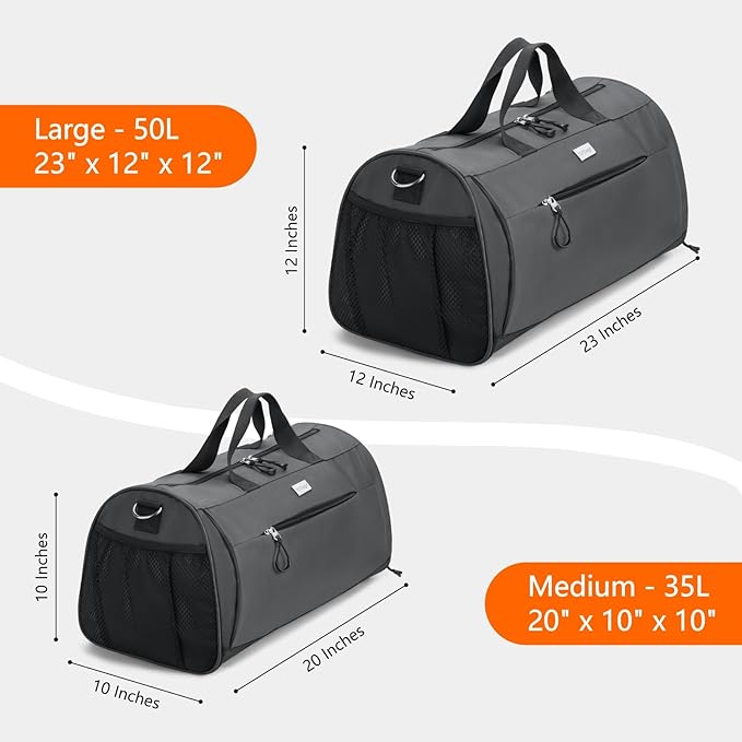 TOPDesign Gym Bag for Women & Men, Unisex Duffel Bag with Shoe Compartment & Wet Pocket for Travel Sports Gym (M Grey)