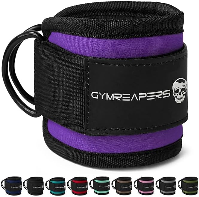 Gymreapers Ankle Straps For Cable Machine Kickbacks, Glute Workouts, Lower Body Exercises - Adjustable Leg Straps with Neoprene Padding