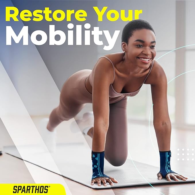 Sparthos Wrist Support Sleeves (Pair) – Medical Compression for Carpal Tunnel and Wrist Pain Relief – Wrist Brace for Men and Women – Made from Innovative Breathable Elastic Blend